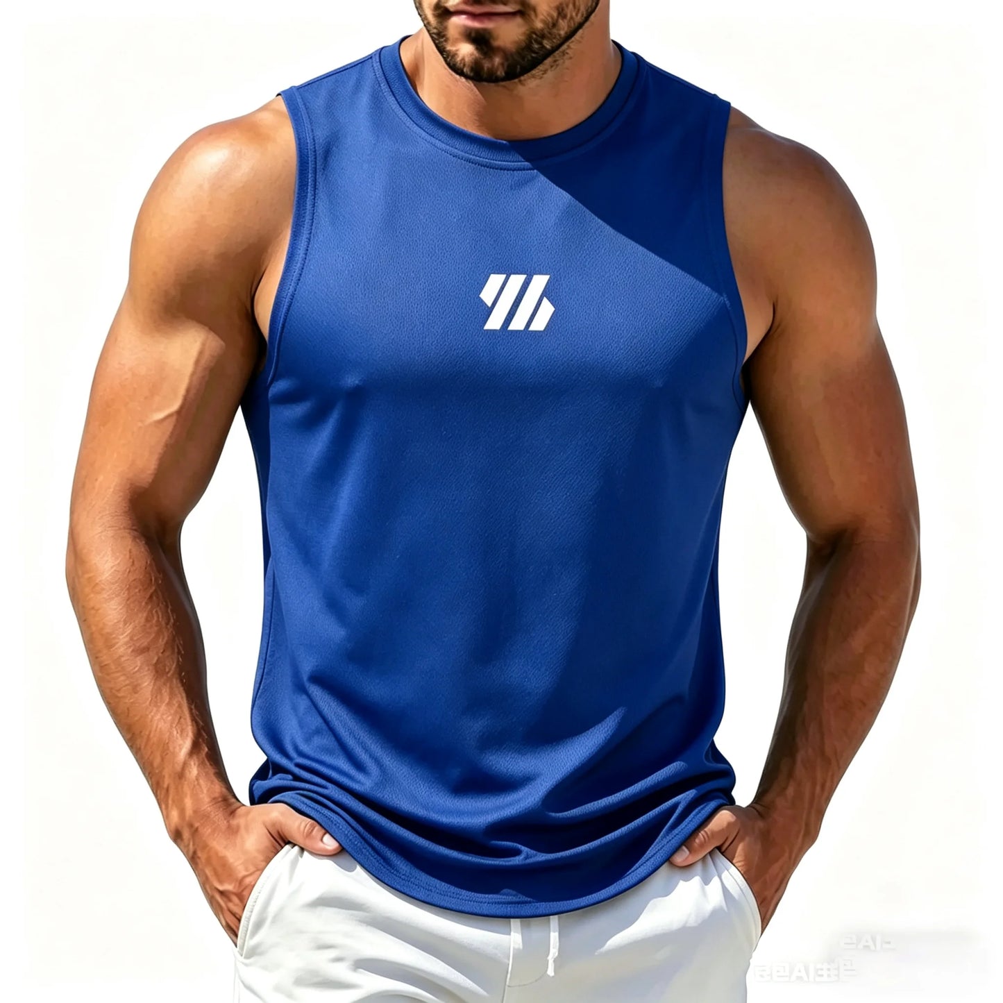 Men'S Casual Fitness Tank Top Sportswear Sleeveless Shirt Male Mesh Breathable Tops Tee Sports Vest Undershirt Gyms Vest Men