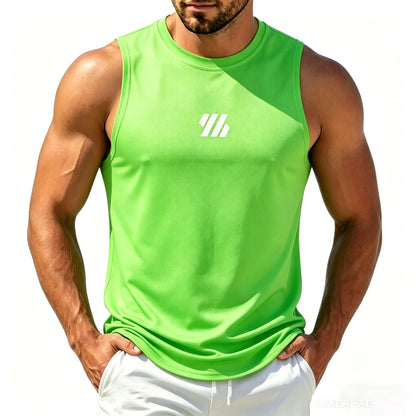 Men'S Casual Fitness Tank Top Sportswear Sleeveless Shirt Male Mesh Breathable Tops Tee Sports Vest Undershirt Gyms Vest Men