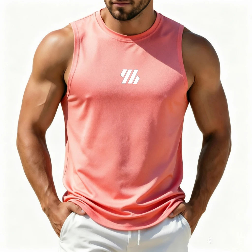 Men'S Casual Fitness Tank Top Sportswear Sleeveless Shirt Male Mesh Breathable Tops Tee Sports Vest Undershirt Gyms Vest Men