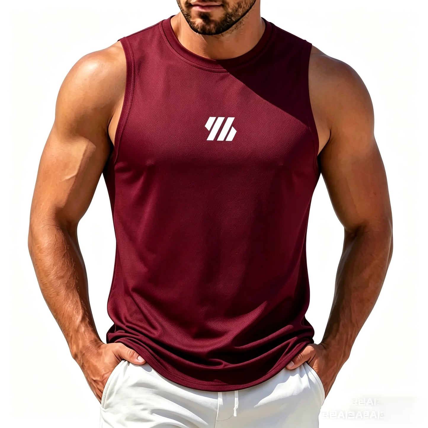 Men'S Casual Fitness Tank Top Sportswear Sleeveless Shirt Male Mesh Breathable Tops Tee Sports Vest Undershirt Gyms Vest Men