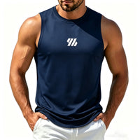 Men'S Casual Fitness Tank Top Sportswear Sleeveless Shirt Male Mesh Breathable Tops Tee Sports Vest Undershirt Gyms Vest Men
