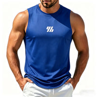 Men'S Casual Fitness Tank Top Sportswear Sleeveless Shirt Male Mesh Breathable Tops Tee Sports Vest Undershirt Gyms Vest Men
