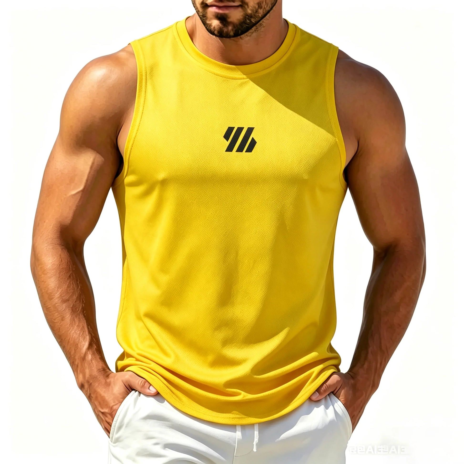 Men'S Casual Fitness Tank Top Sportswear Sleeveless Shirt Male Mesh Breathable Tops Tee Sports Vest Undershirt Gyms Vest Men