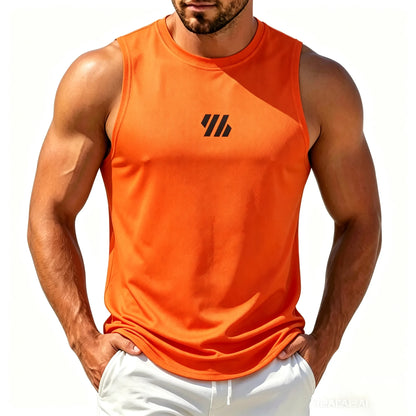 Men'S Casual Fitness Tank Top Sportswear Sleeveless Shirt Male Mesh Breathable Tops Tee Sports Vest Undershirt Gyms Vest Men