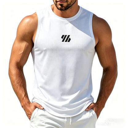 Men'S Casual Fitness Tank Top Sportswear Sleeveless Shirt Male Mesh Breathable Tops Tee Sports Vest Undershirt Gyms Vest Men